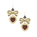 Dolce & Gabbana 18kt yellow gold heart garnet drop earrings