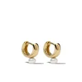 Mizuki 14kt yellow gold pearl huggie earrings