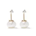 Mizuki 14kt gold diamond pearl earrings