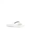 Balenciaga logo-embossed pool slides - White