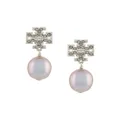 Tory Burch Kira pavé pearl drop earrings - Silver