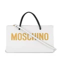Moschino square logo-print tote bag - White