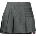 Thom Browne 4-Bar pleated flannel mini skirt - Grey