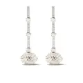 David Morris 18kt white gold diamond Briolette pendant earrings - Silver