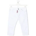 Dsquared2 Kids distressed-effect straight jeans - White