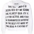 Moschino slogan-print zip-front hoodie - White