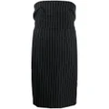 Dolce & Gabbana pinstriped strapless midi dress - Black