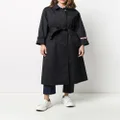 Thom Browne belted mid-length trench coat - Blue