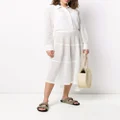 Jil Sander crochet-lace asymmetric midi skirt - White