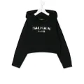 Balmain Kids long sleeve mirrored logo hoodie - Black
