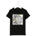 Il Gufo contrast print T-shirt - Black