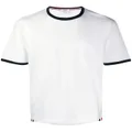 Thom Browne contrasting-trim T-shirt - White