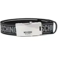 Moschino logo jacquard buckle belt - Black