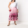 Valentino Garavani feather print pleated midi skirt - Pink