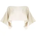 VOZ Solid knit cropped top - White