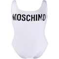 Moschino logo printed swimsuit - White