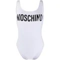 Moschino logo printed swimsuit - White