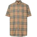 Burberry check short-sleeve shirt - Neutrals