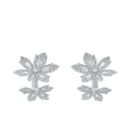 David Morris 18kt white gold Palm Double Flower diamond earrings - Silver