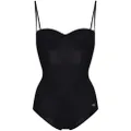 Dolce & Gabbana logo-tag balconette swimsuit - Black