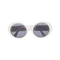 CHANEL Pre-Owned 1990s CC logo round sunglasses - White