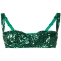 Dolce & Gabbana sequined balcony top - Green