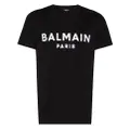 Balmain flocked logo T-shirt - Black