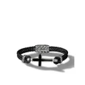 David Yurman Exotic Stone Cross onyx leather bracelet - Silver