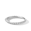 David Yurman 18kt white gold Cable Collectibles diamond stack ring - Silver