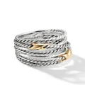 David Yurman 18kt yellow gold and sterling silver Double X Crossover ring