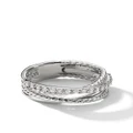David Yurman sterling silver Crossover diamond band ring