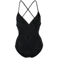 Stella McCartney crystal-star strappy-back swimsuit - Black