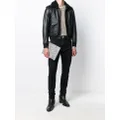 Saint Laurent oversized flight leather jacket - Black