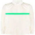Mackintosh contrast-stripe long-sleeve polo shirt - Neutrals