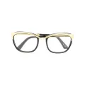 Thierry Mugler Pre-Owned 1980s cat-eye frame glasses - Gold