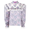 Philosophy Di Lorenzo Serafini ruffled floral-print blouse - Purple