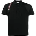 Alexander McQueen logo harness-strap polo shirt - Black