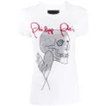 Philipp Plein Love Plein rhinestone skull T-Shirt - White