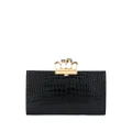 Alexander McQueen Four Ring embossed clutch bag - Black