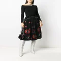 Rabanne crystal floral print skirt - Black
