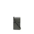 Thom Browne pebbled calf leather phone holder - Grey