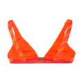 Duskii Salsa diagonal stripe bikini top - Orange