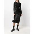Rabanne metallic threaded asymmetric skirt - Black
