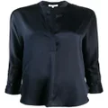 Vince long-sleeved open front blouse - Blue