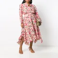 Stella McCartney cotton draped ruffle skirt in flower print - Pink