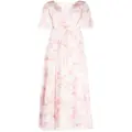 Marchesa Notte Bridesmaids floral-print wrap gown - Pink