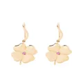 Aurelie Bidermann 18kt yellow gold Clover pink sapphire earrings