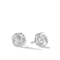David Yurman 18kt white gold Crossover Infinity diamond stud earrings - Silver