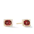 David Yurman 18kt yellow gold Chatelaine garnet and diamond stud earrings - Red