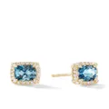 David Yurman 18kt yellow gold Petite Chatelaine topaz and diamond stud earrings - Blue